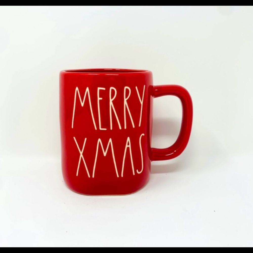 Rae Dunn Christmas MERRY XMAS Mug, Red